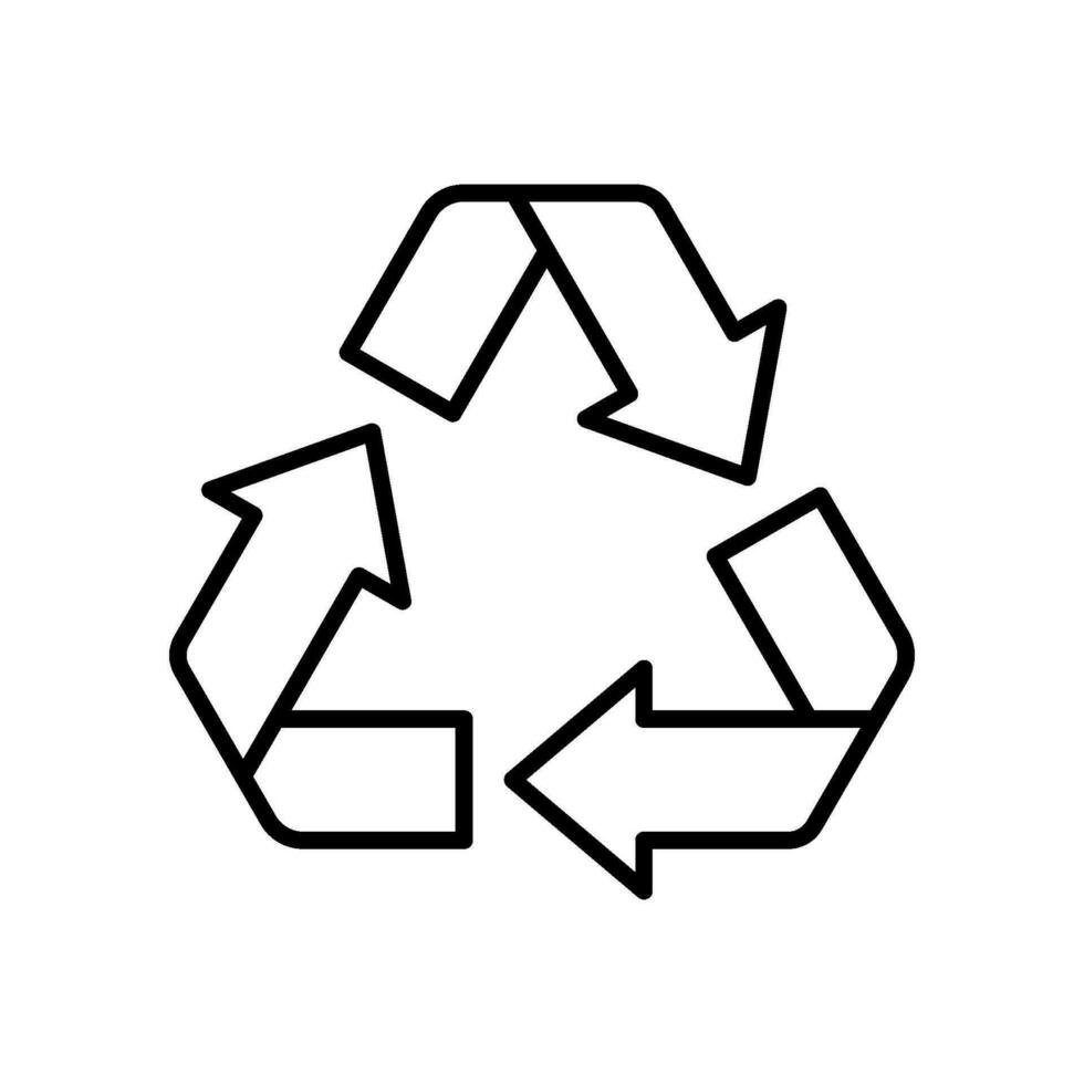 Recycling sign icon with arrow ribbon triangle vector