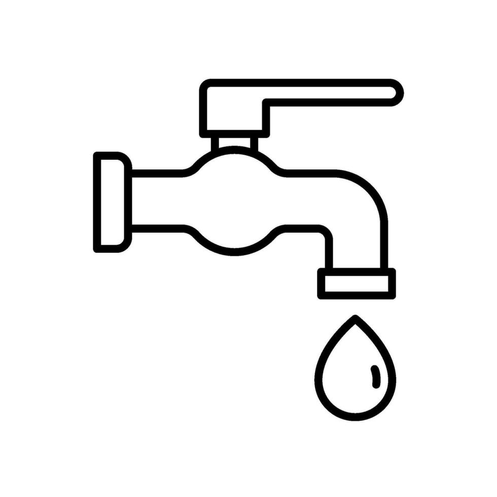 agua grifo icono con agua gotas vector