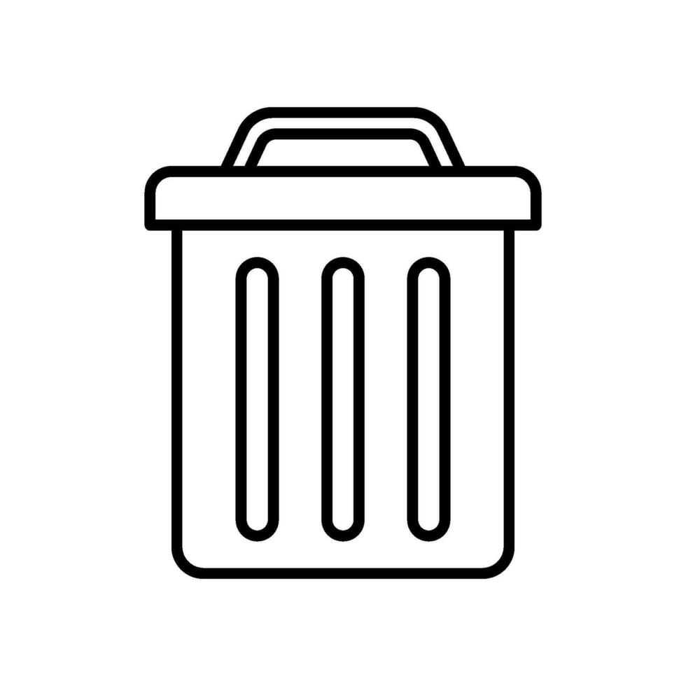 Trash can icon for cleanliness and delete vector