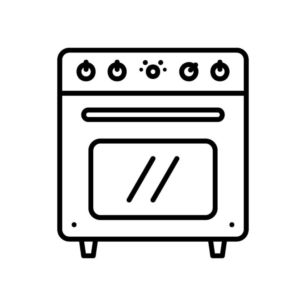 horno icono para horneando un pan y pasteles vector