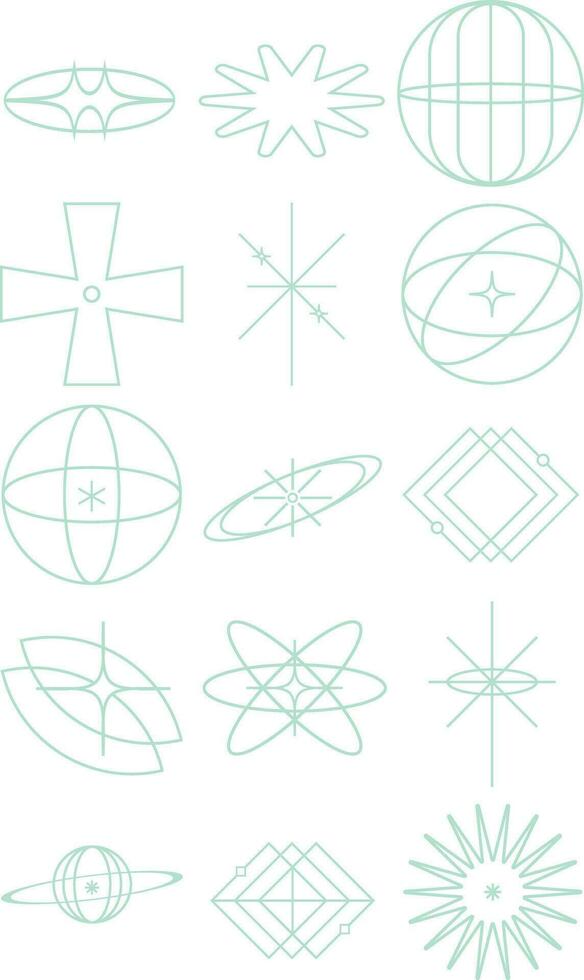 Retro Futuristic Y2K Element vector