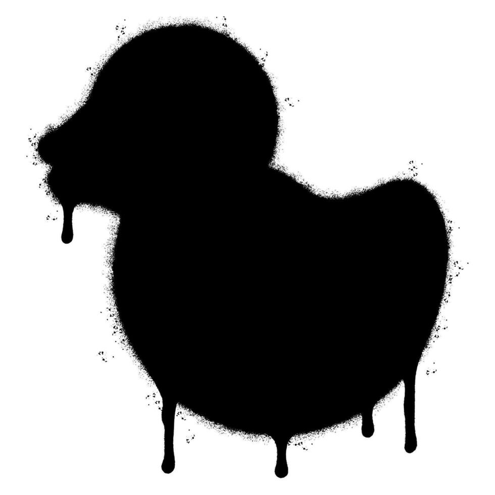 Spray Painted Graffiti duck icon Sprayed isolated with a white background. Vector illustration.