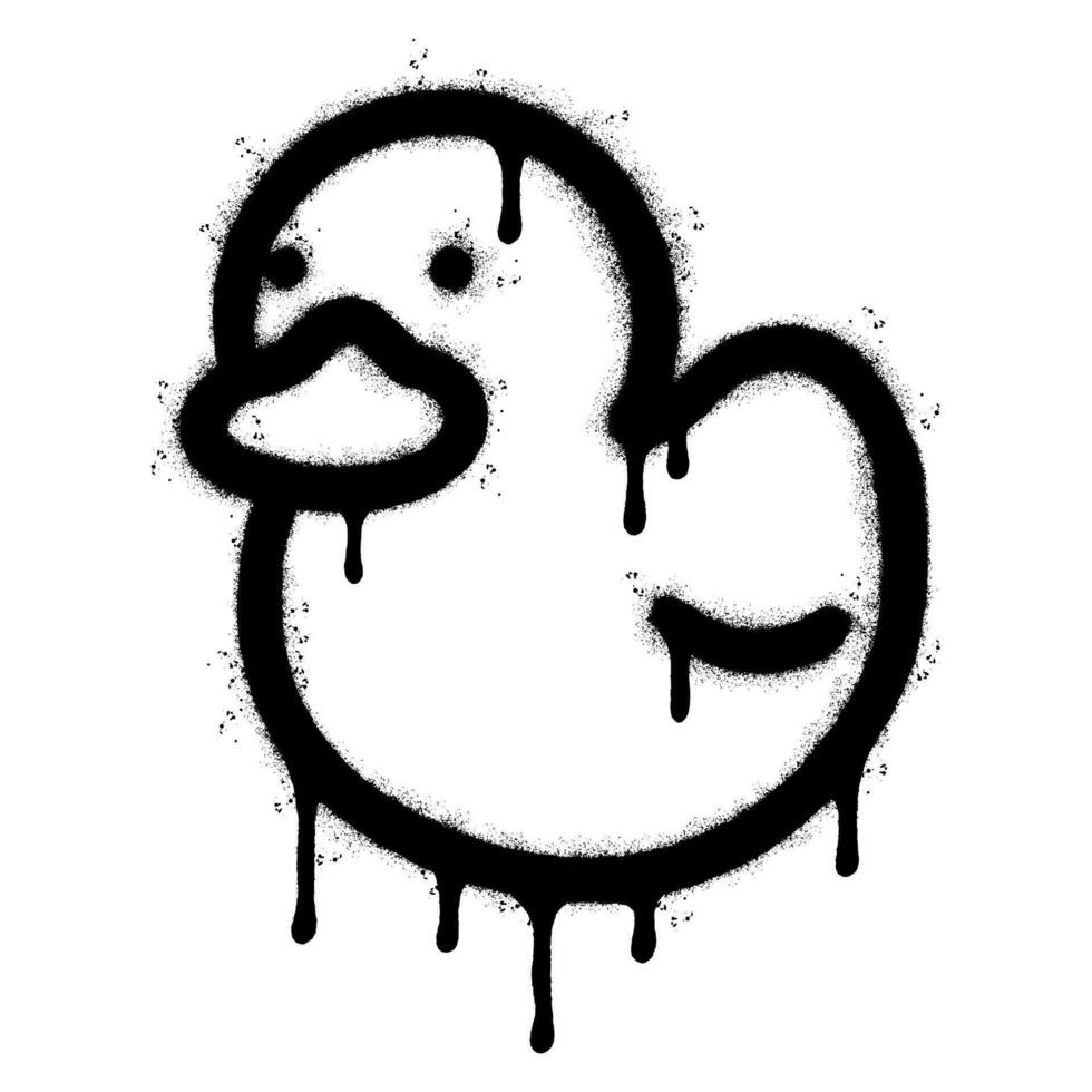 Spray Painted Graffiti duck icon Sprayed isolated with a white background. Vector illustration.