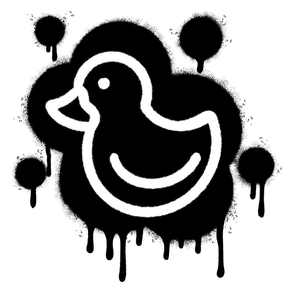 Spray Painted Graffiti duck icon Sprayed isolated with a white background. Vector illustration.