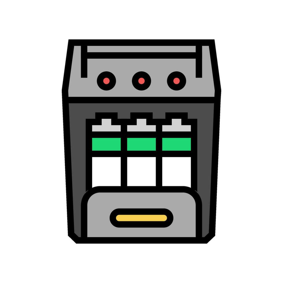 battery charging station color icon vector illustration