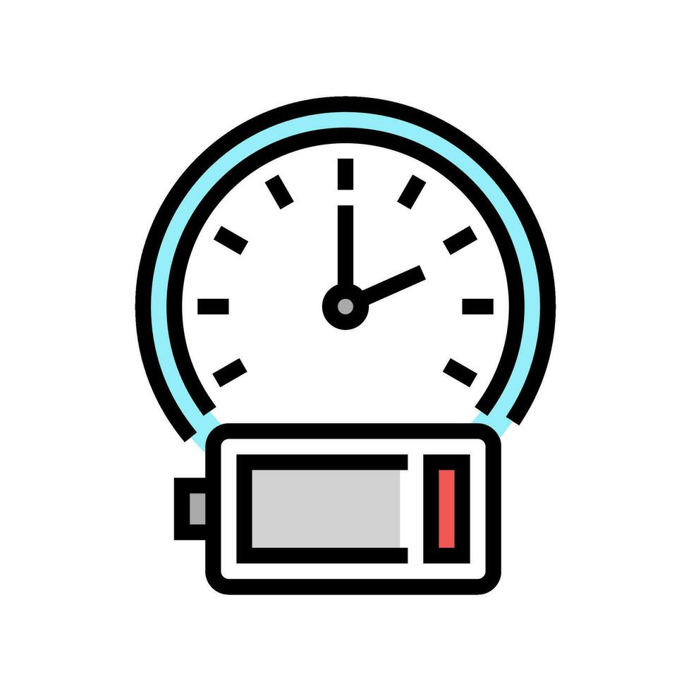 life span battery color icon vector illustration