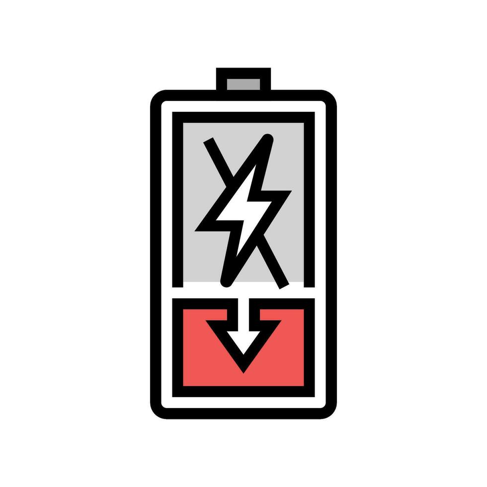 discharging battery color icon vector illustration