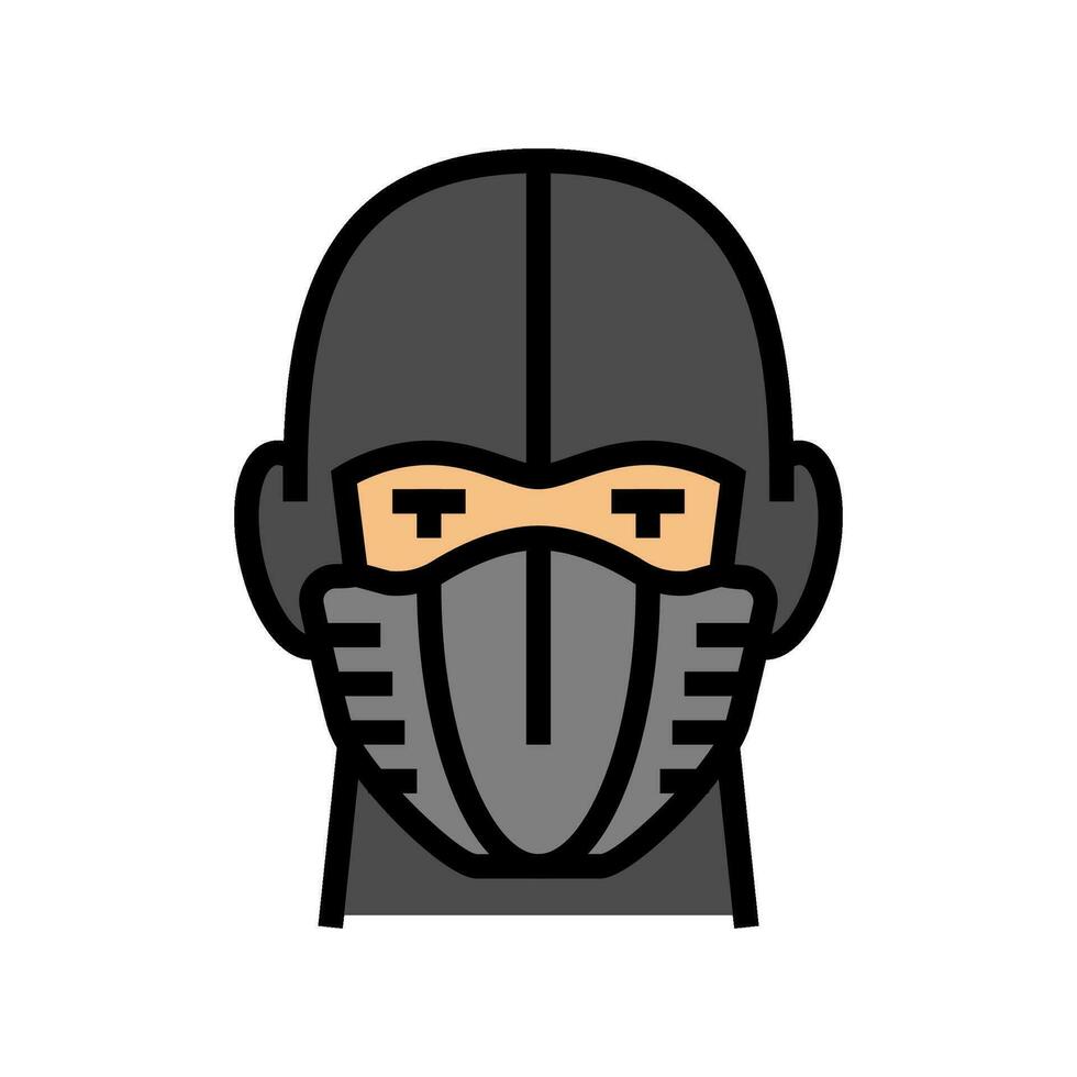 ninja mask face color icon vector illustration