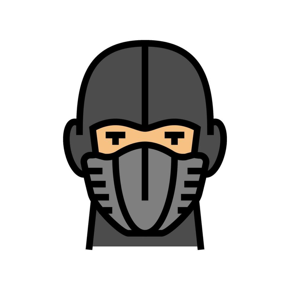 ninja máscara cara color icono vector ilustración