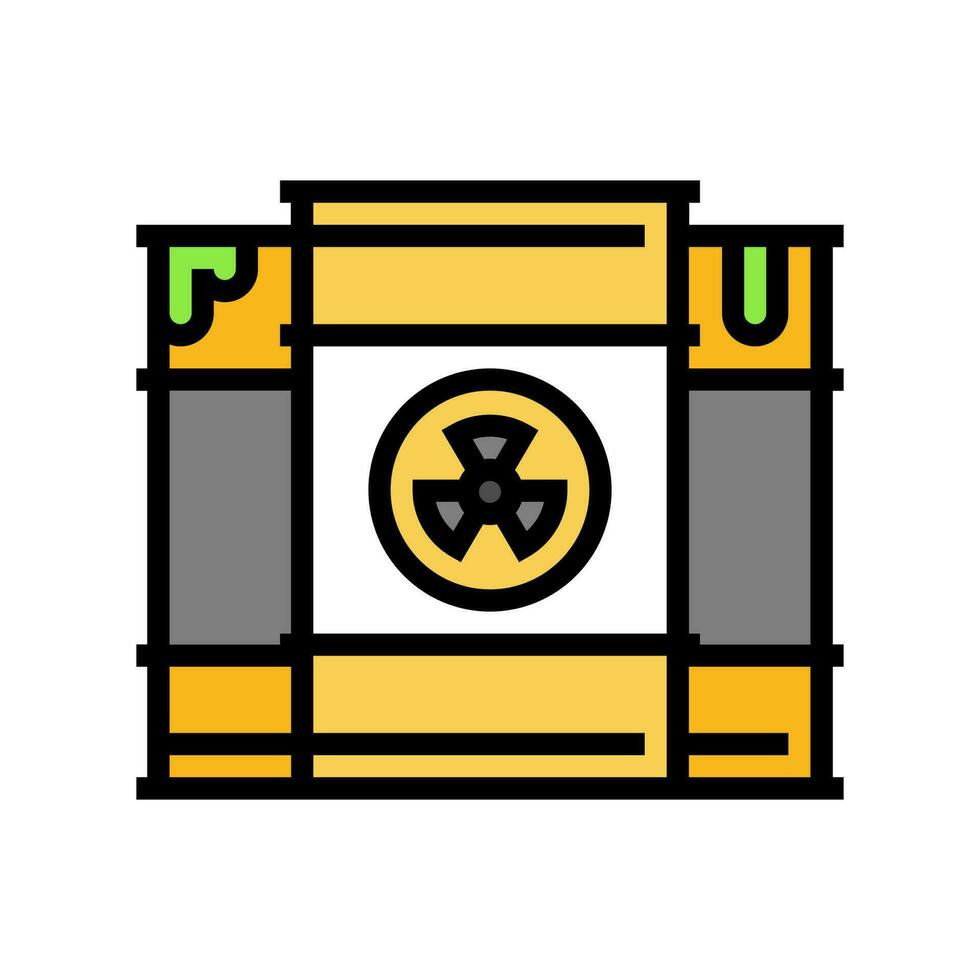 radioactive waste nuclear energy color icon vector illustration