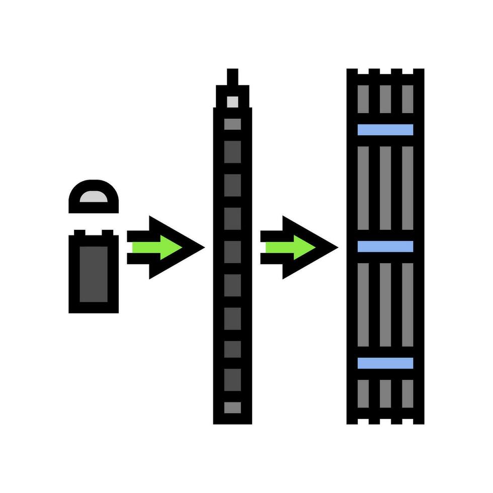 combustible montaje nuclear energía color icono vector ilustración
