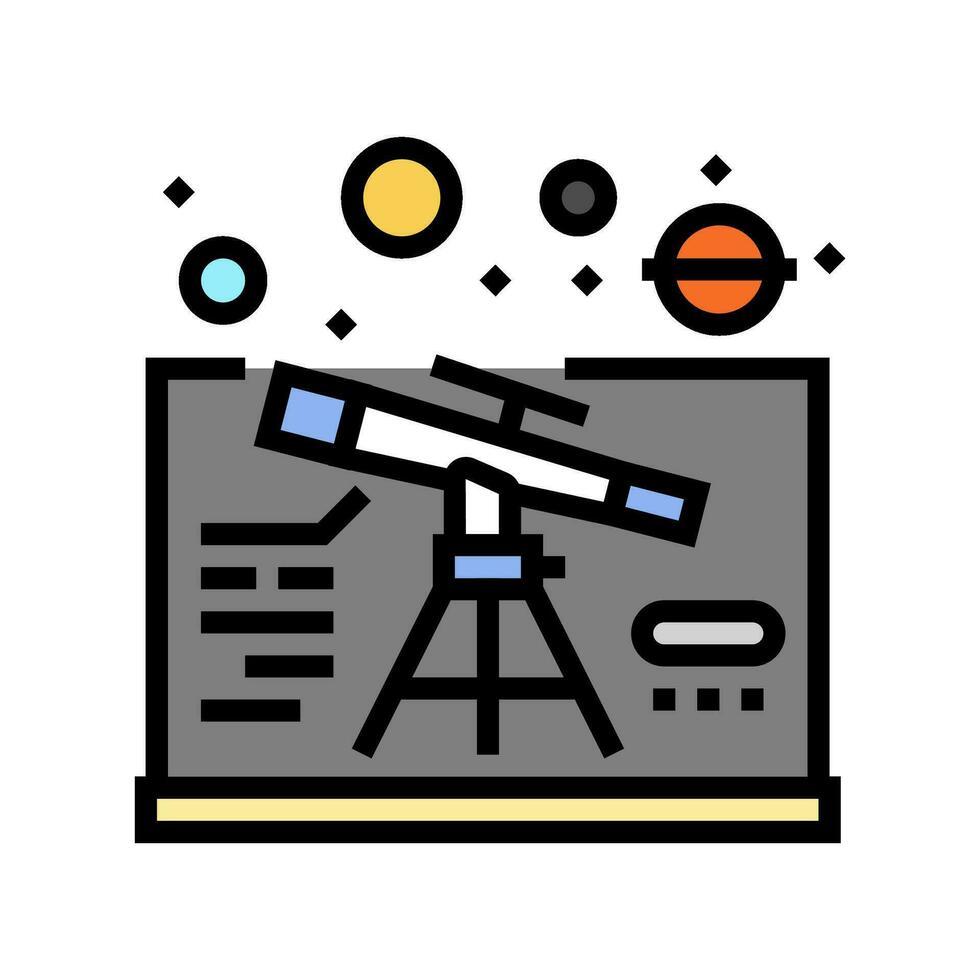 astrofísica espacio exploración color icono vector ilustración