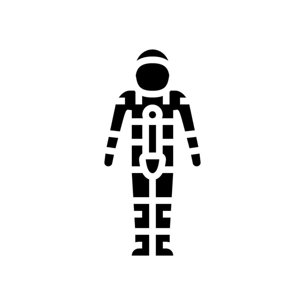 traje espacial espacio exploración glifo icono vector ilustración