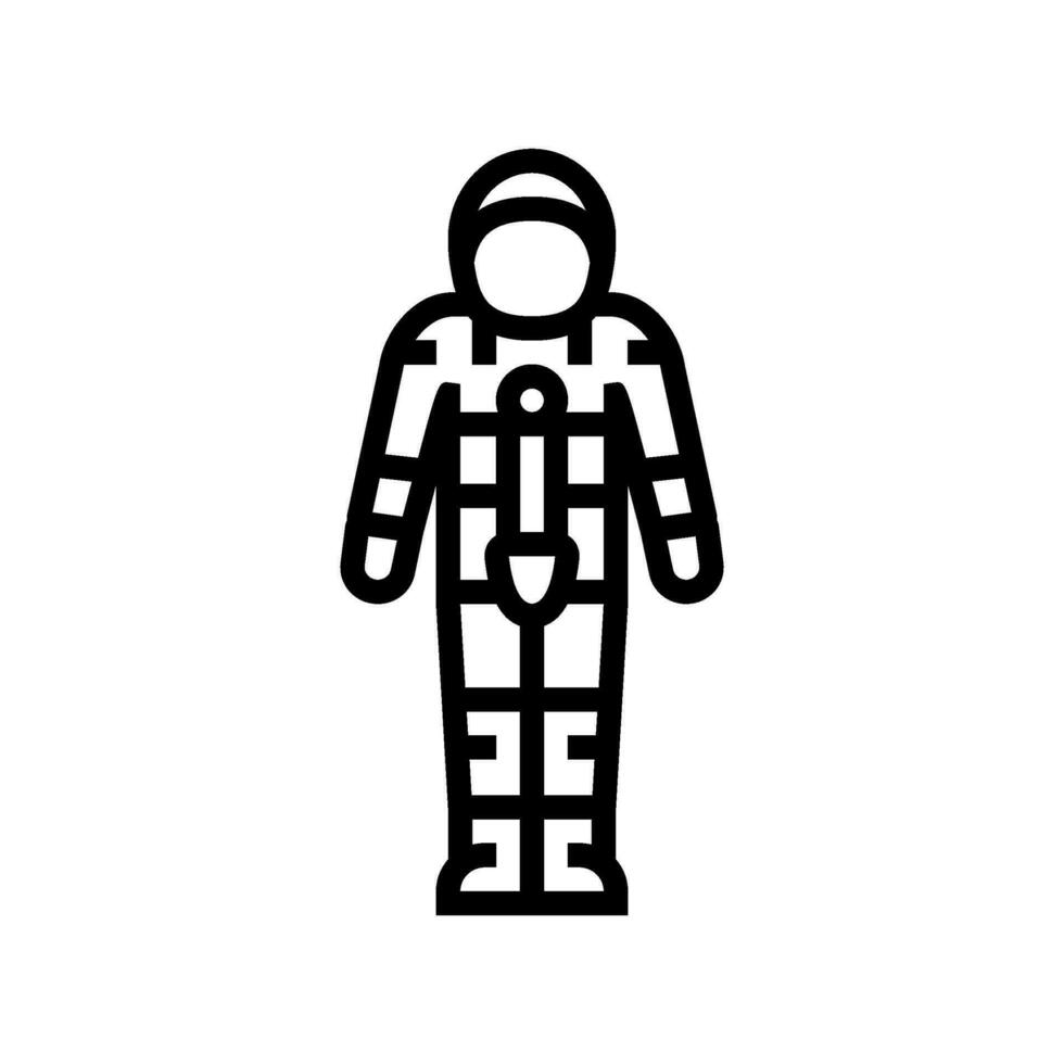 spacesuit space exploration line icon vector illustration