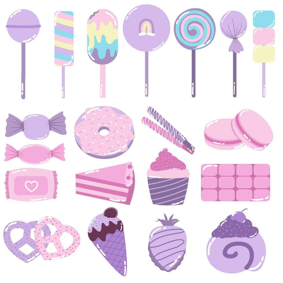 Sweet food candy and pastry vector