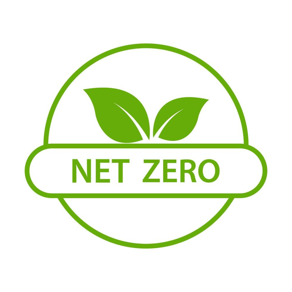 net zero carbon footprint icon vector emissions free no atmosphere pollution CO2 neutral stamp for graphic design, logo, website, social media, mobile app, UI