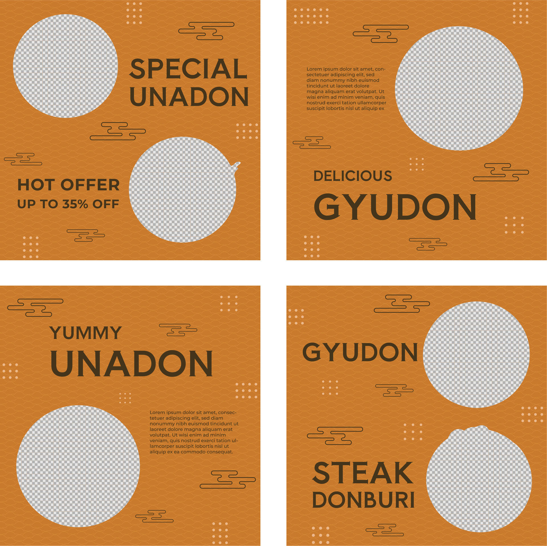 set of japanese rice bowl templates 35690676 Vector Art at Vecteezy