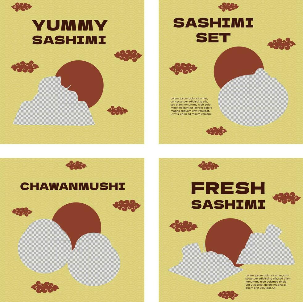 Fresh sashimi templates vector