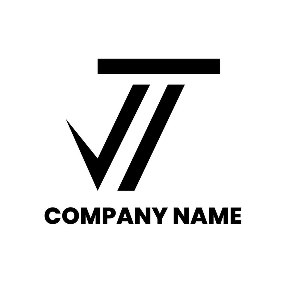 letra j t logo es adecuado para tu empresa marca o iniciales vector