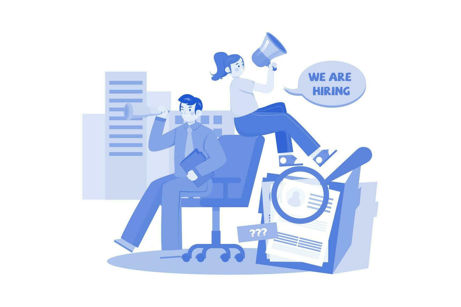 We Are Hiring Illustration concept on a white background vector