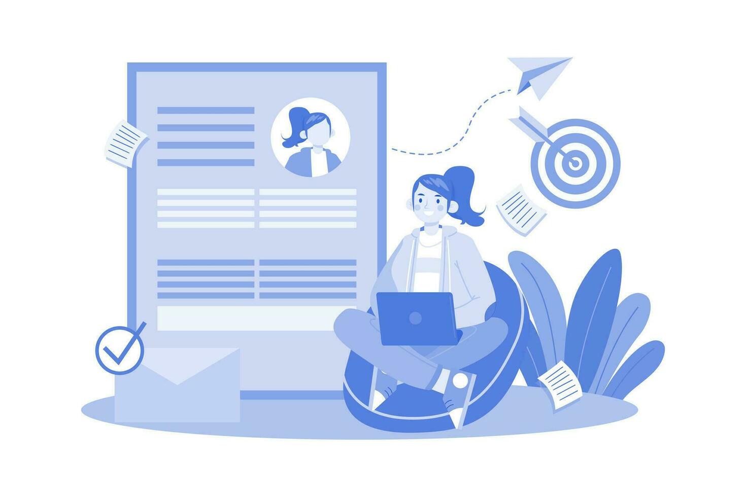 Job Recruitment Application Illustration concept on white background vector