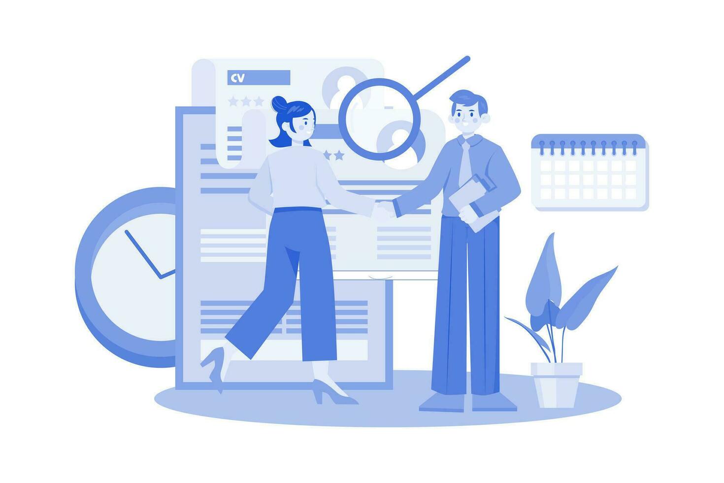 Recruitment Process Illustration concept on white background vector