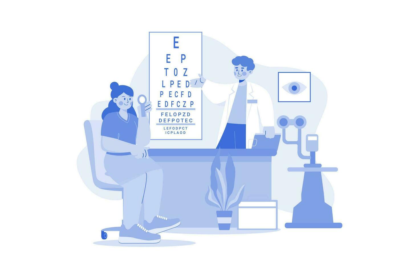 Eye Test Illustration concept on white background vector