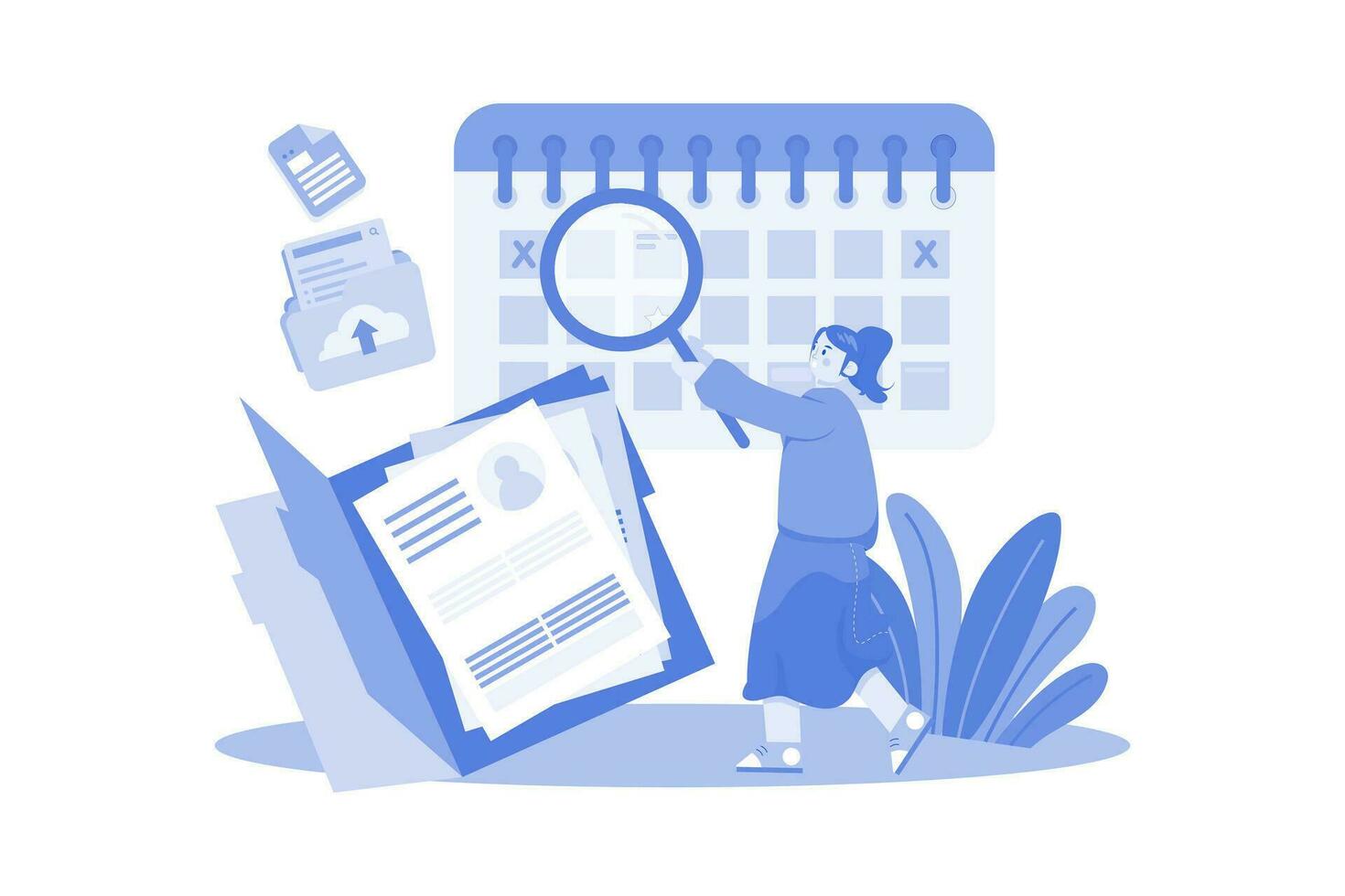 Hiring Schedule Illustration concept on white background vector