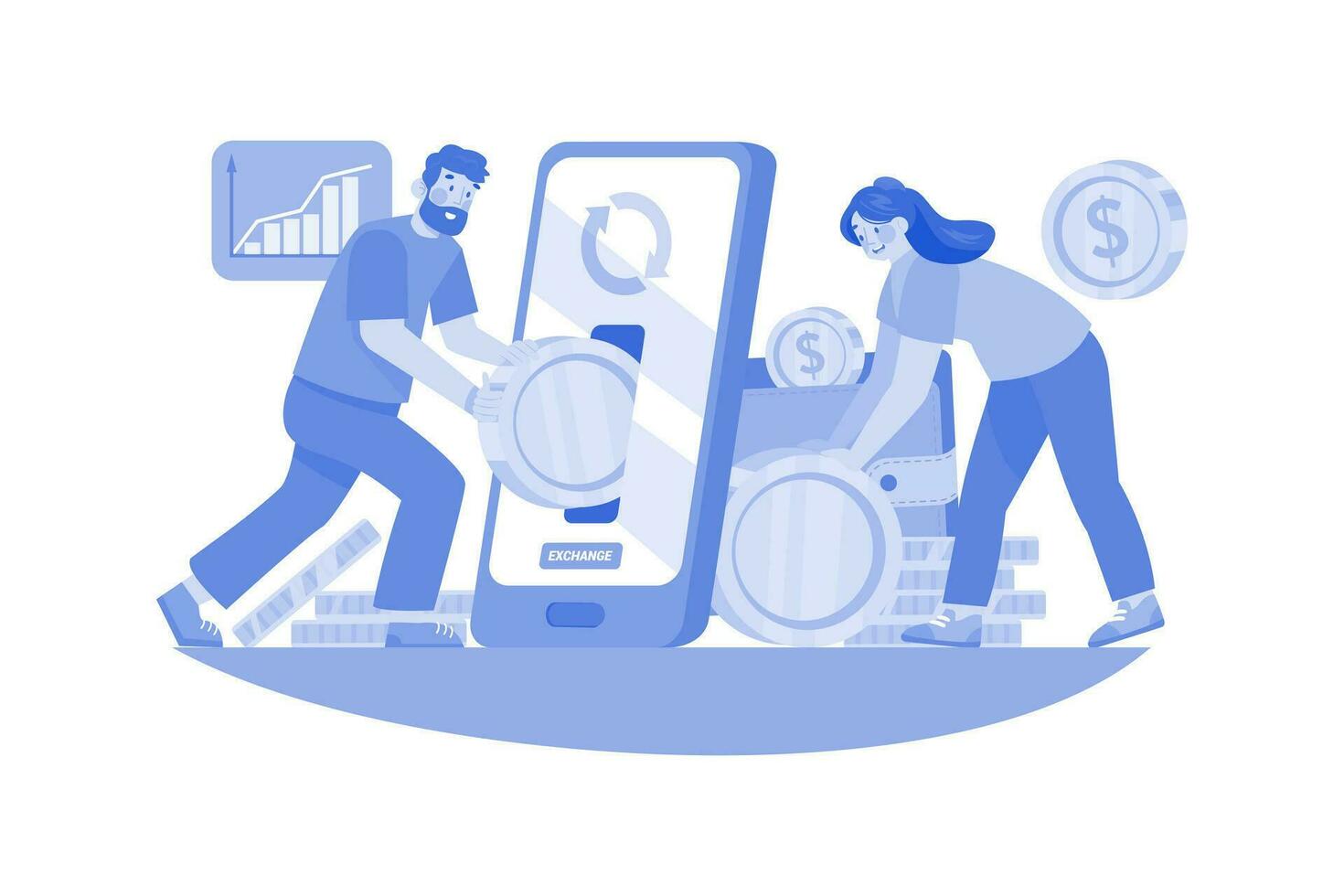 NFT exchange Illustration concept on a white background vector