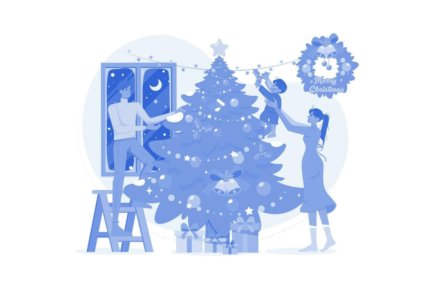 Christmas Decoration At Home vector