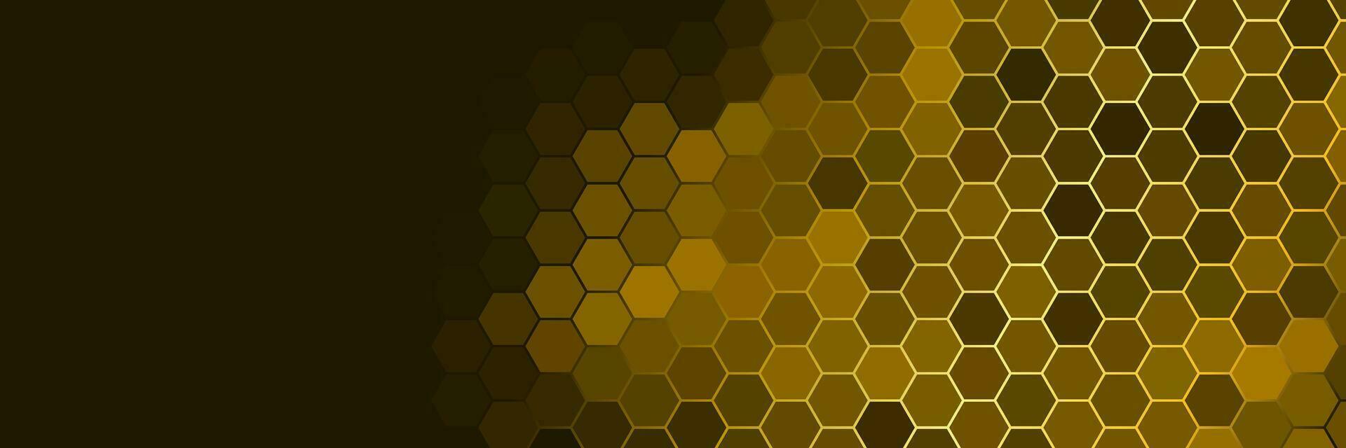 yellow hexagon background with glowing lines vector