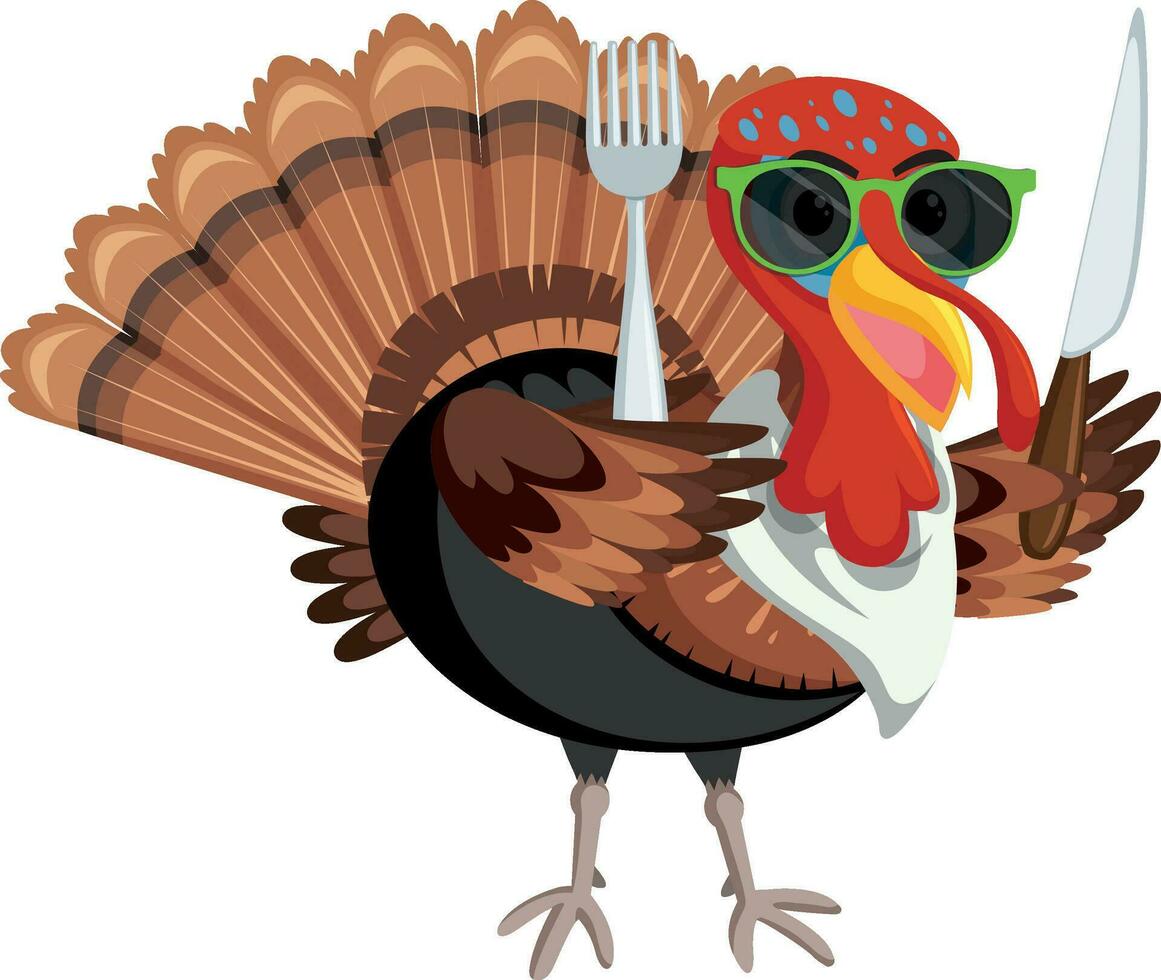 A turkey character,Thanksgiving Turkey,Character of a turkey bird vector