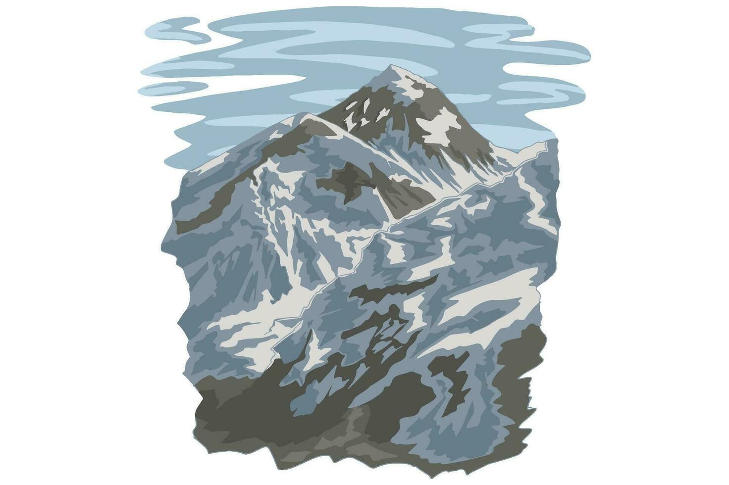 EVEREST MOUNTAIN VECTOR ART