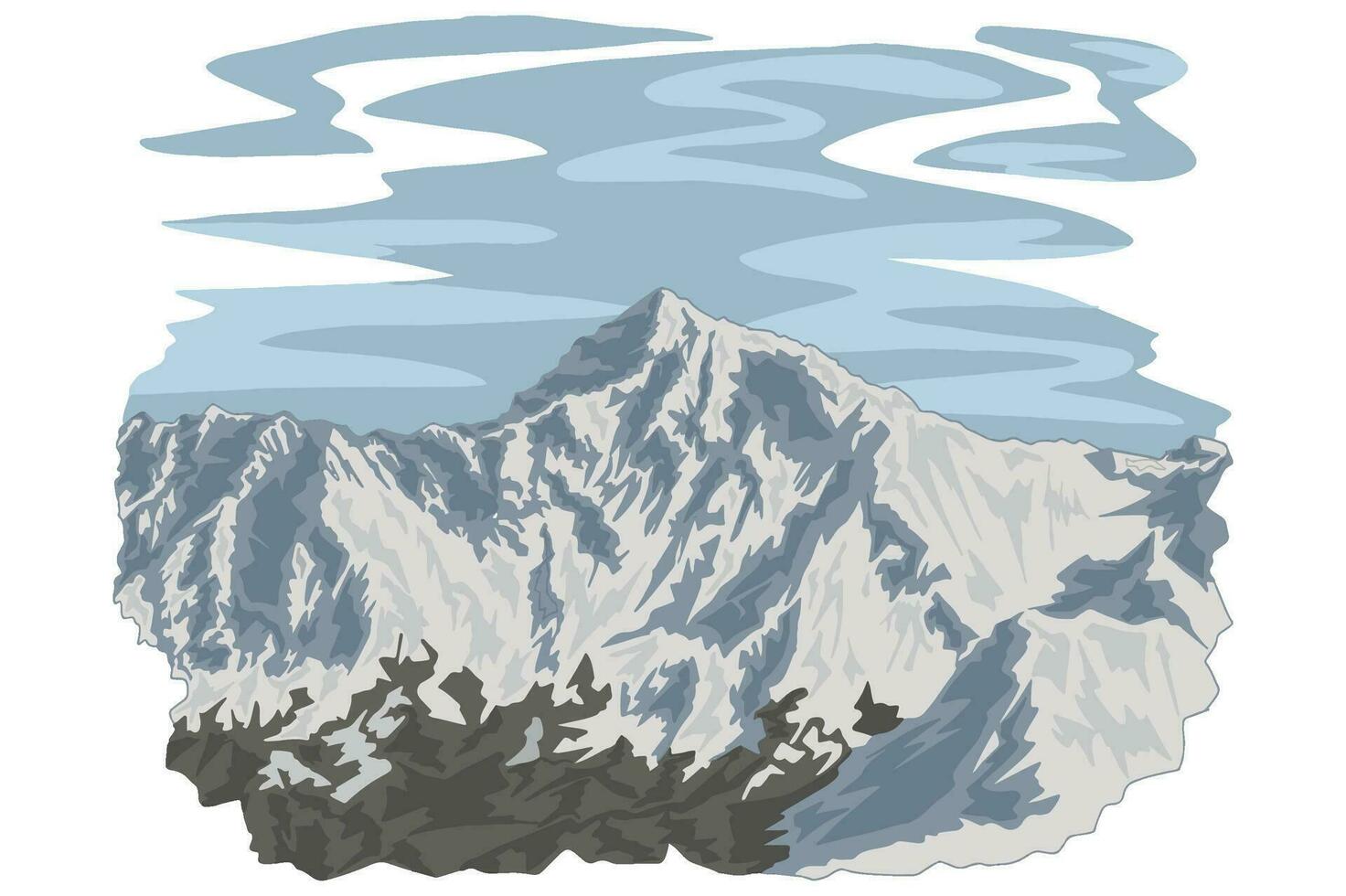 EVEREST MOUNTAIN VECTOR ART