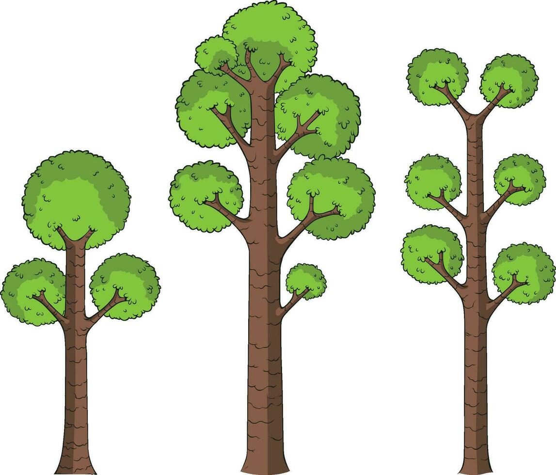 Cartoon Trees on White vector