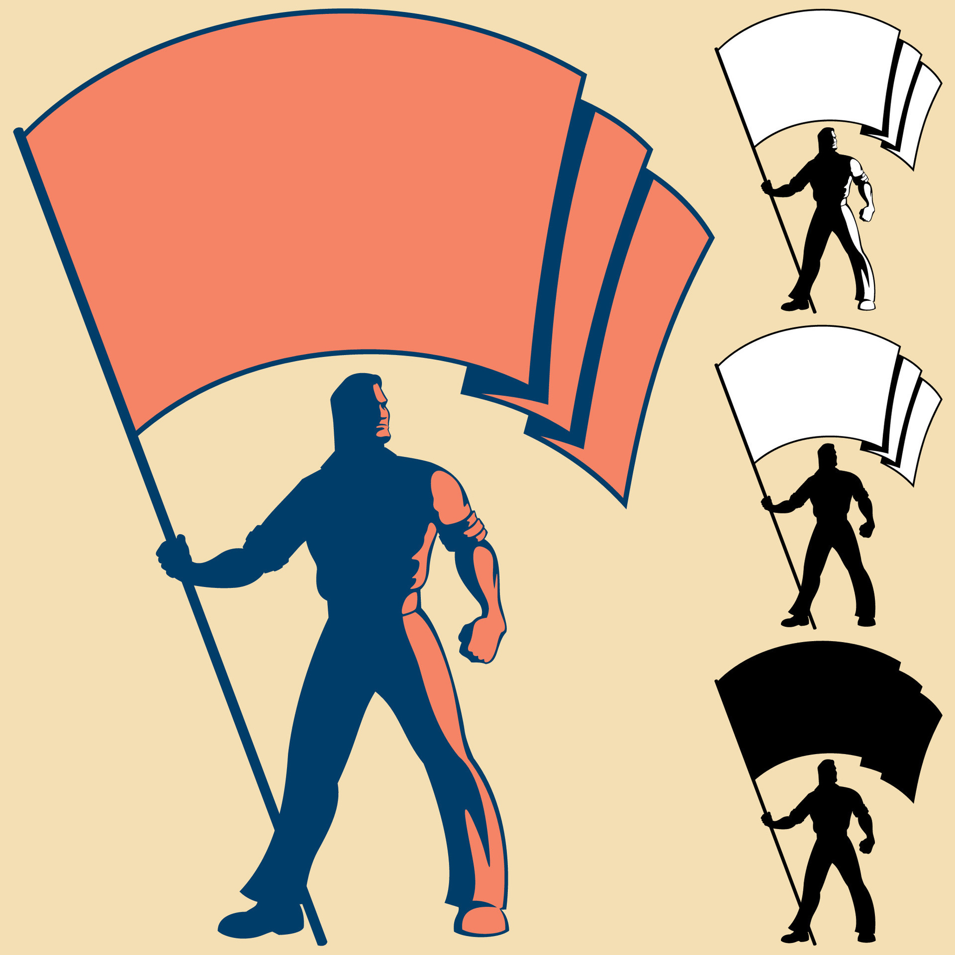 Flag Bearer Set 35691272 Vector Art at Vecteezy