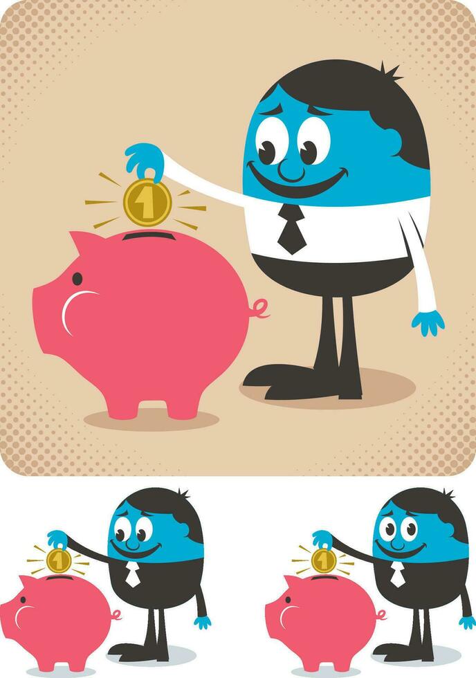 Savings Cartoon Set vector
