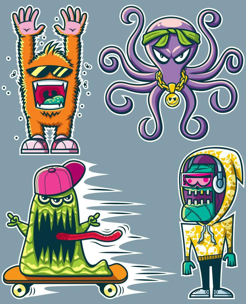 Graffiti Monsters Set vector