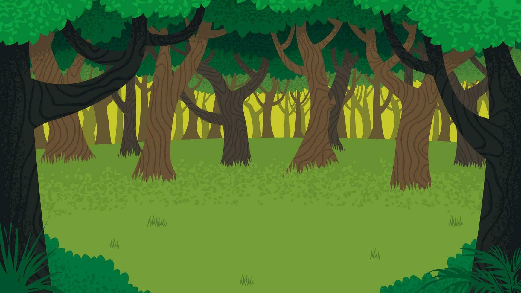 bosque paisaje dibujos animados vector