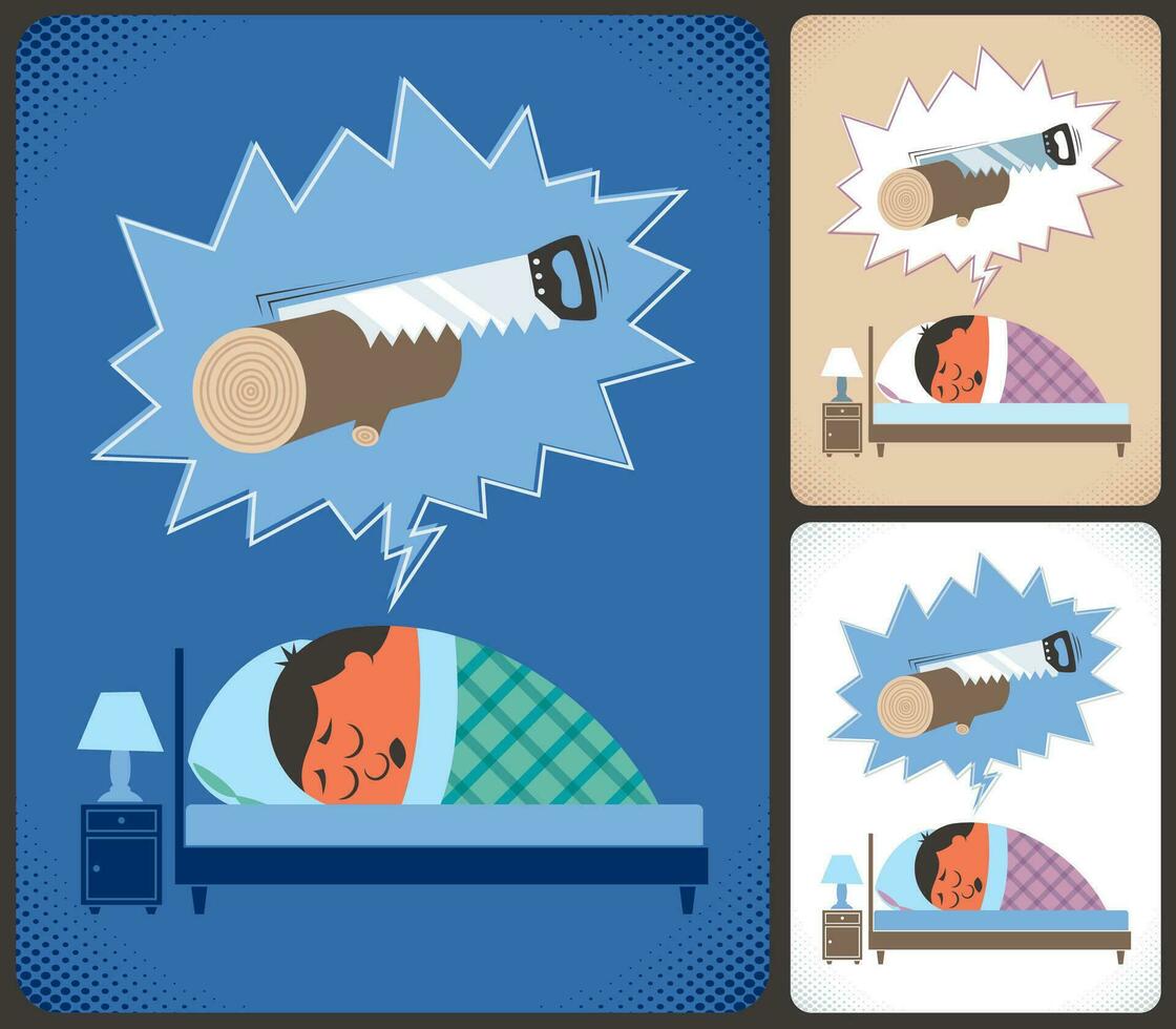 Snoring Cartoon Set vector