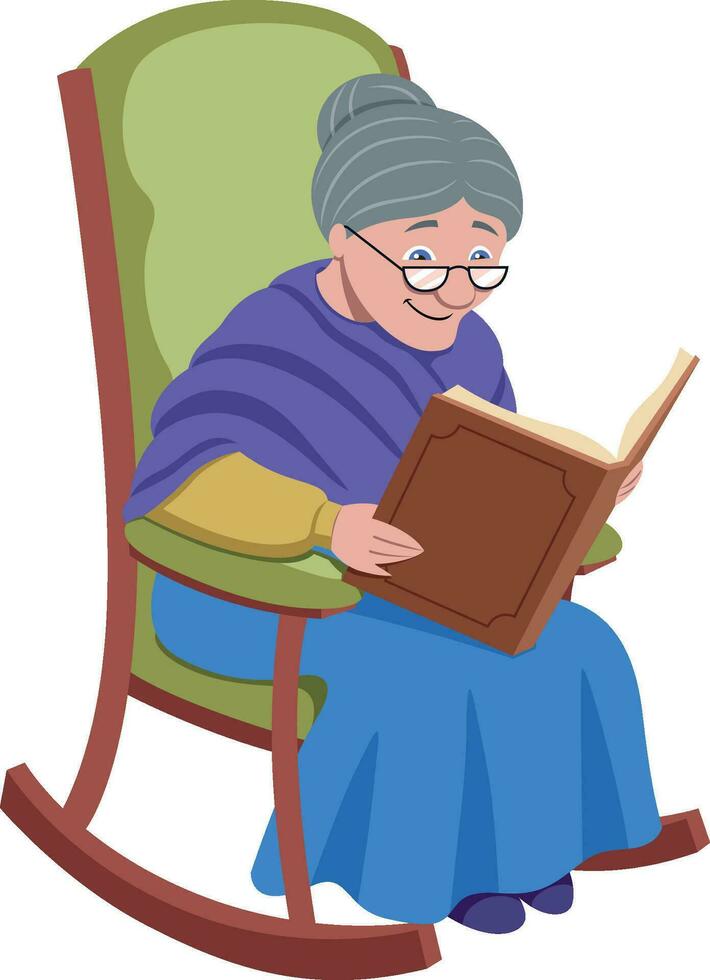 Grandmother on White vector