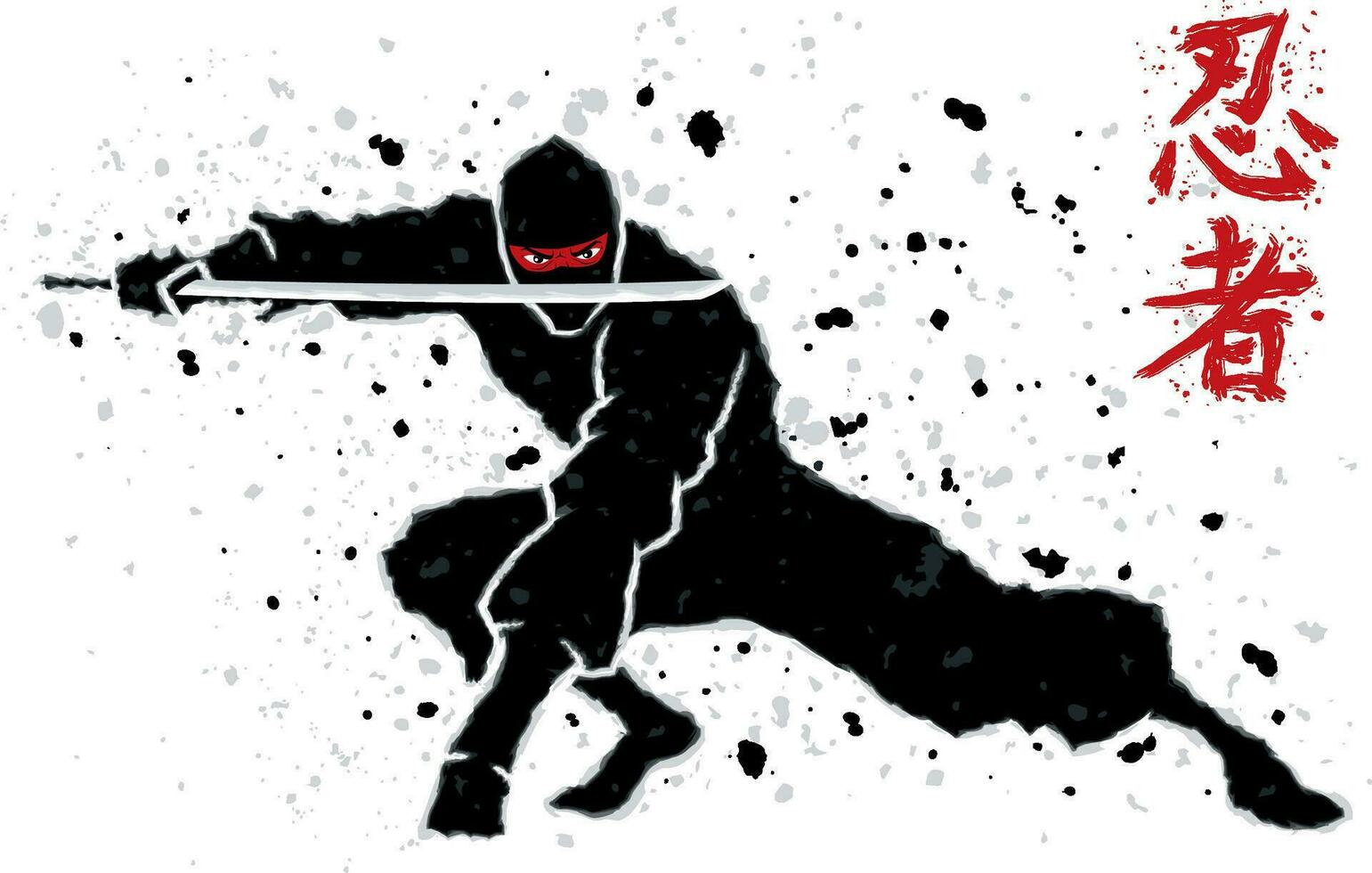 ninja en blanco vector