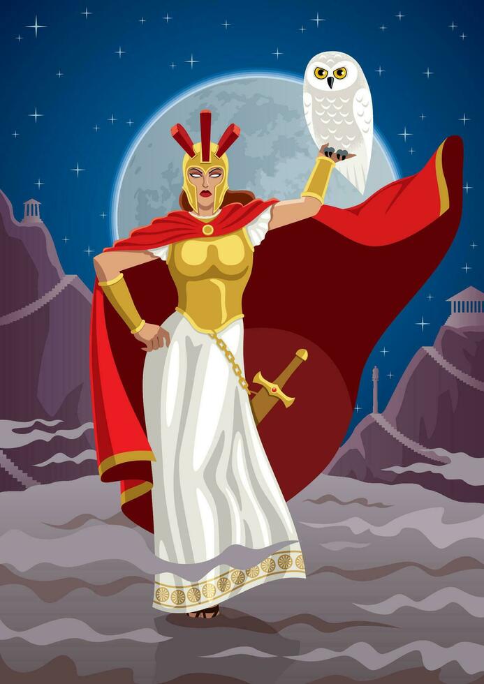 Athena Greek Goddess vector