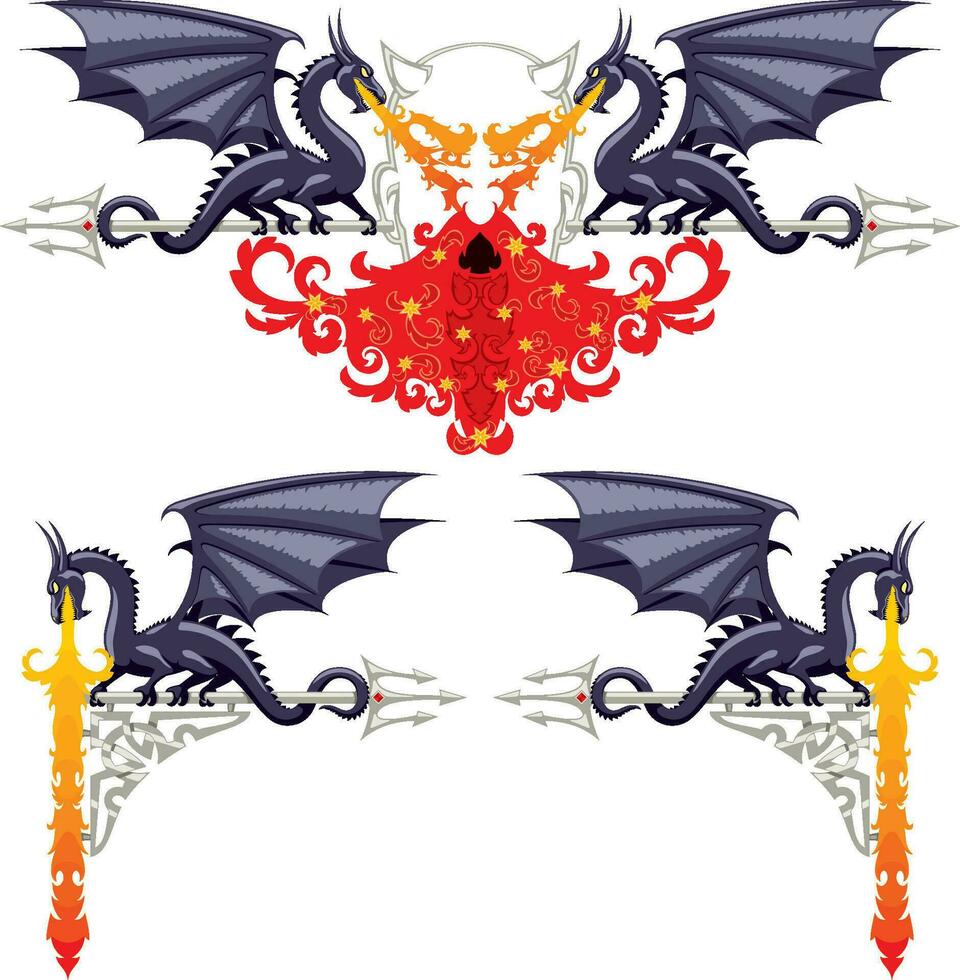 Fantasy Floral Borders vector