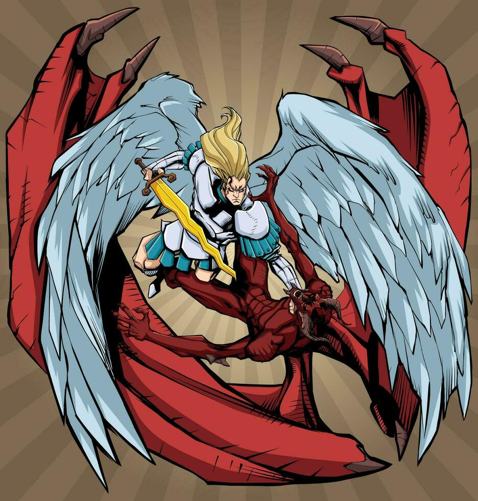 ángel versus diablo 2 vector