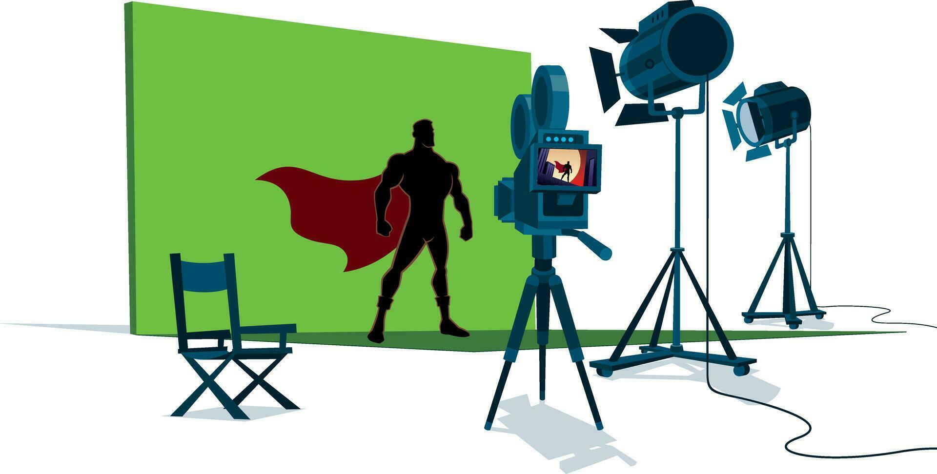 superhéroe película conjunto vector