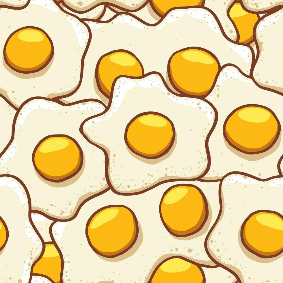 Fried Eggs Background Seamless 2 vector