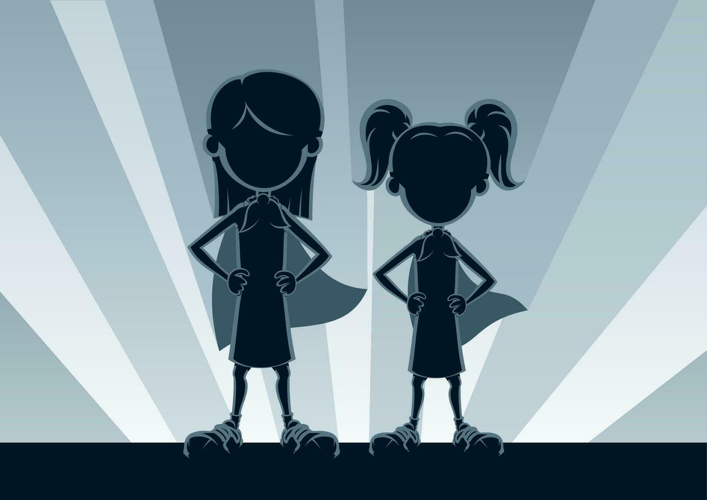 Super Girls Silhouettes vector