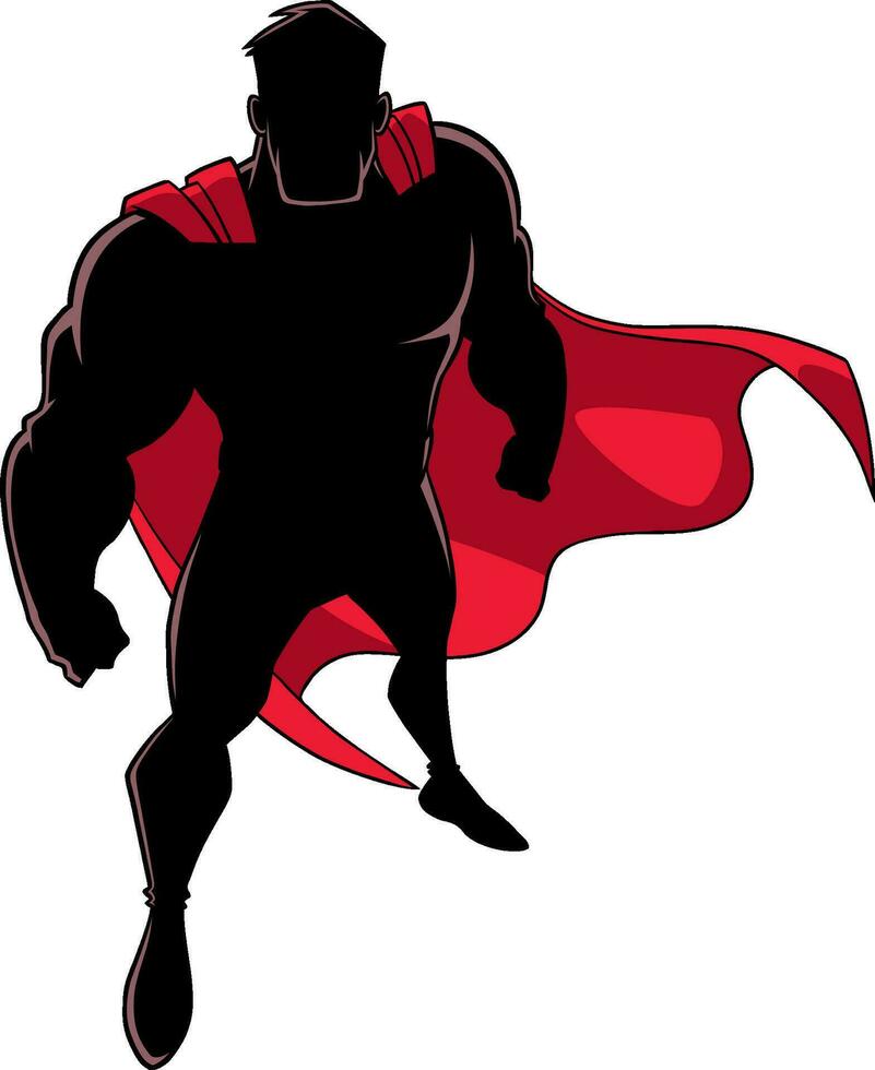 Superhero From Above Silhouette vector