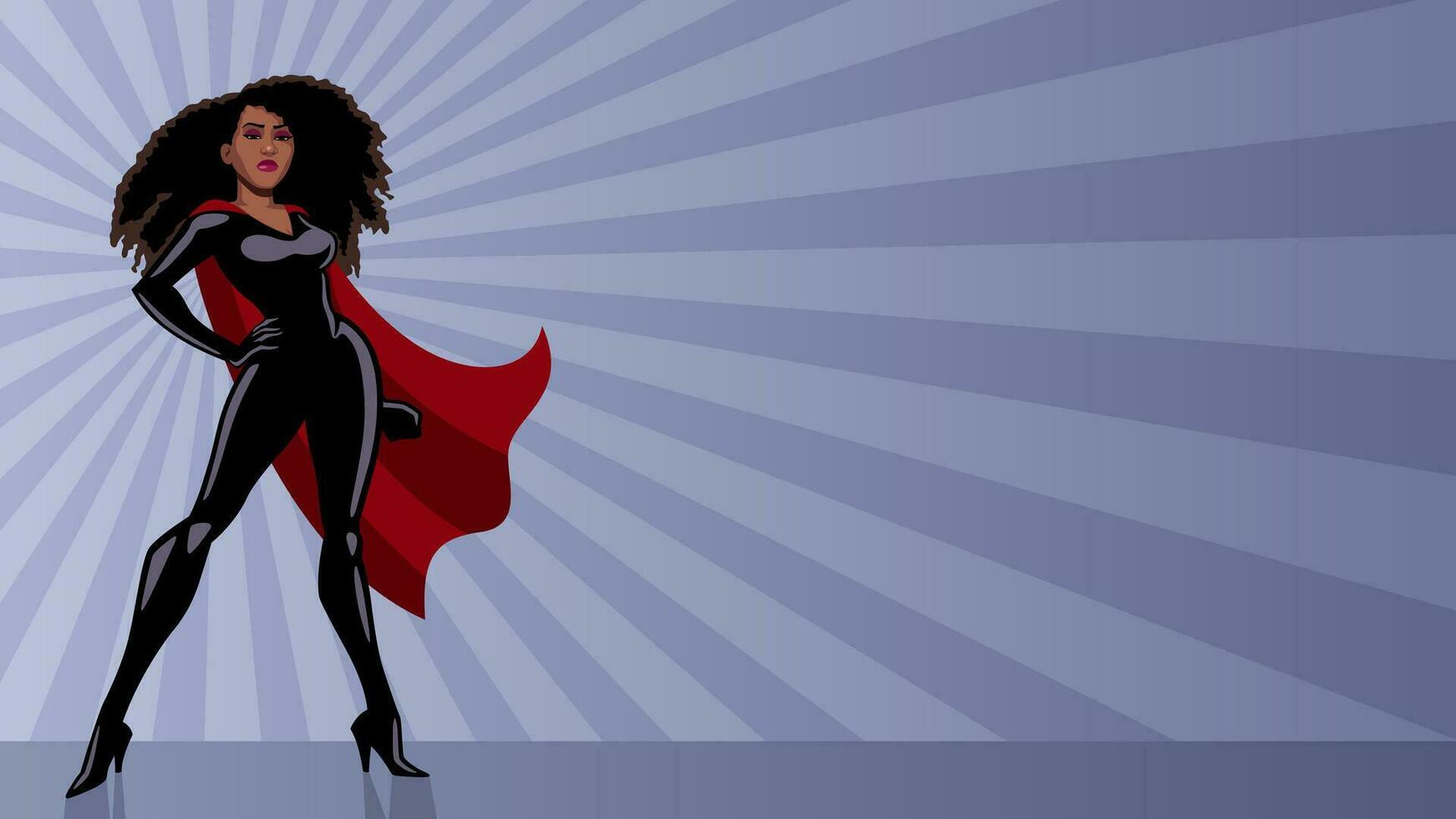 Superheroine Black Ray Light vector